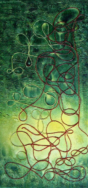 Naldjorpa, 80x40, oil and structure on canvas