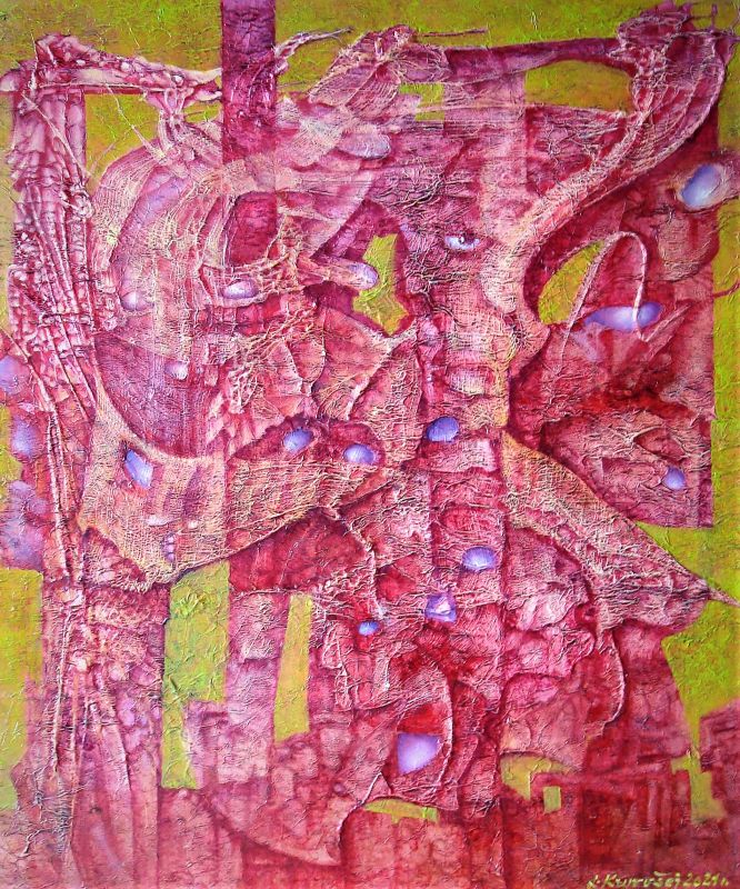 Ozymandias-66x56, oil and structure on sololit