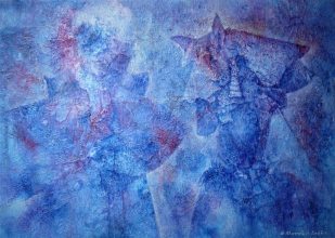 Syd Barrett - Gigolo aunt, 100x70, oil and structure on sololit