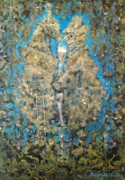 Starci na chmelu - 70 x 50,# oil and structure on canvas.       