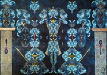 Inaugurace, 190 x 135,#oil and structure on canvas.   