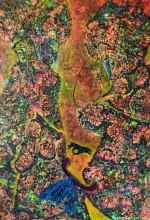 Motýlovití - 100x80, olej na plátně, komb. tech.