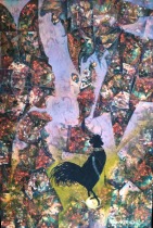 Kuropění, 100x70, olej na plátně, komb.tech.