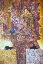 Kuropění, 100x70, olej na plátně, komb.tech.