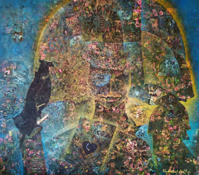 Král, který tvoří vše. 160 x 140----olej na plátně, komb. tech.