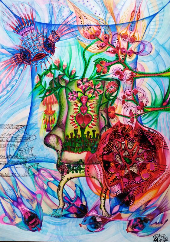 Zdendova modrá deka (80 x 60#komb.tech.), soubor snů do nově vycházejíci sbírky básní  od Zdenek Makalouš